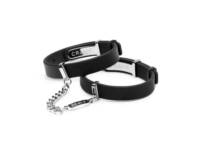 Anal CRAVE CRAVE ID CUFFS BLACK SILICONE SILVER Anal CRAVE CRAVE ID CUFFS BLACK SILICONE SILVER