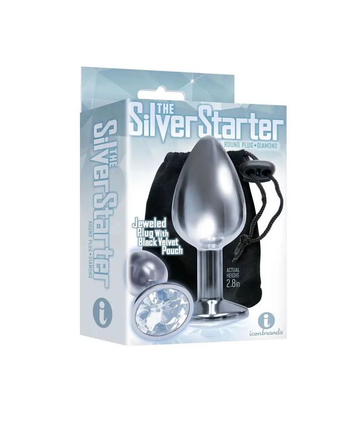 Anal Icon Brands Silver Starter Heart Bejeweled Steel Plug with Clear Faux Diamond Stone Anal Icon Brands Silver Starter Heart Bejeweled Steel Plug with Clear Faux Diamond Stone