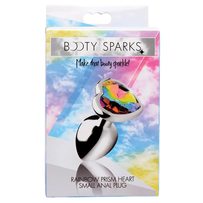 Anal XR Brands Booty Sparks Rainbow Prism Heart Anal PlugSmall