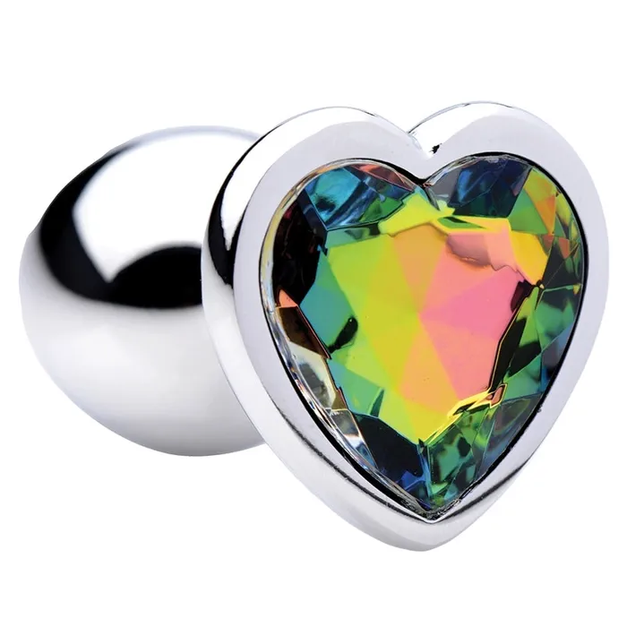Anal XR Brands Booty Sparks Rainbow Prism Heart Anal PlugSmall