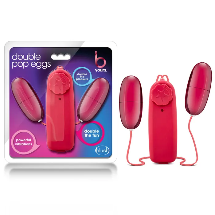 B Yours By Blush Double Pop Egg Cerise 2Inch Vibrating Egg Blush Vibrators