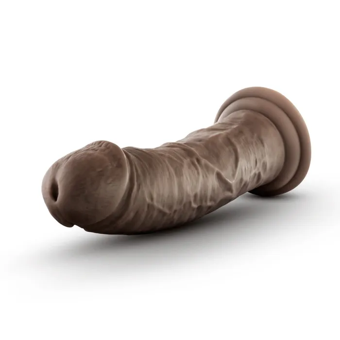 Blush Dildos Dr Skin Glide By Blush Realistic Chocolate 8Inch Long SelfLubricating Dildo With Suction Cup Base