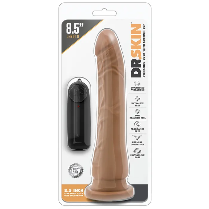 BLUSH Female Sex Toys Dr Skin Vibrating CockMocha 85