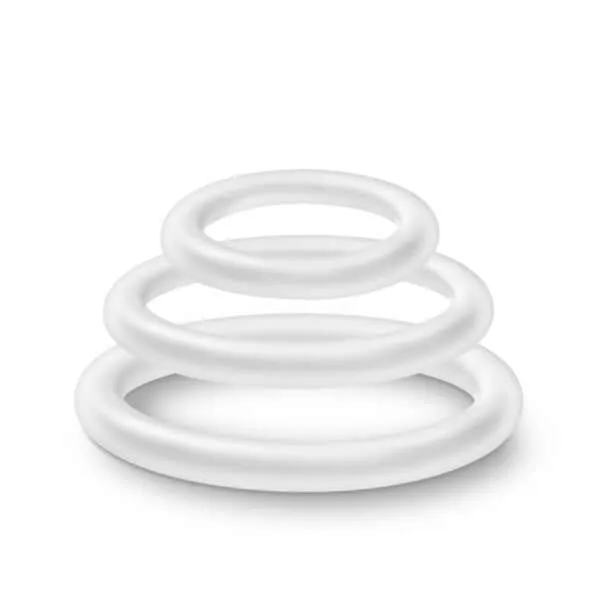 Blush Novelties Anal PERFORMANCE VS4 PURE PREMIUM SILICONE COCKRING SET WHITE