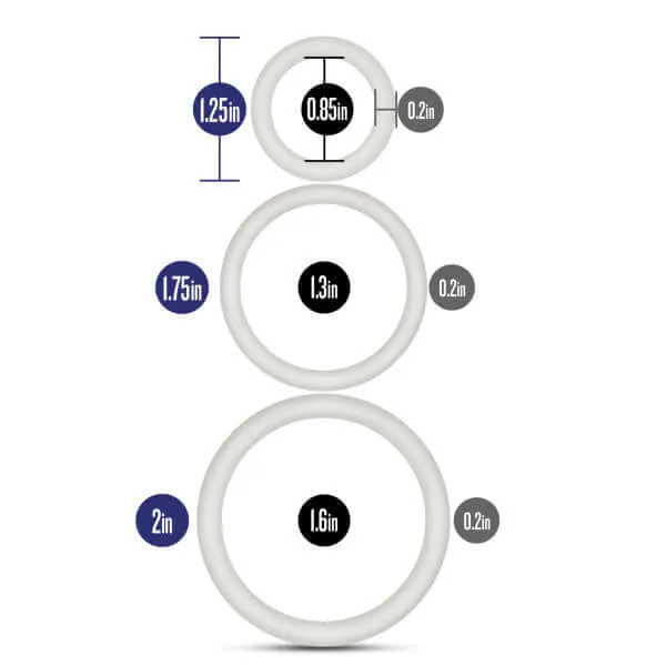 Blush Novelties Anal PERFORMANCE VS4 PURE PREMIUM SILICONE COCKRING SET WHITE