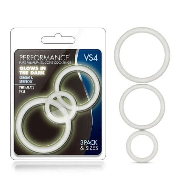 Blush Novelties Anal PERFORMANCE VS4 PURE PREMIUM SILICONE COCKRING SET WHITE