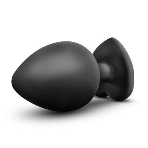 Blush Novelties Anal Temptasia Bling Plug Large Black Heart Base with Faux Gem BodySafe Silicone