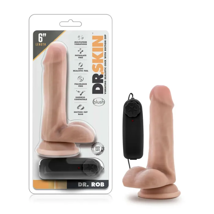Blush Novelties Dildos Dr Skin Dr Rob 6 inches Cock Vanilla Vibrating Dildo Blush Novelties Dildos Dr Skin Dr Rob 6 inches Cock Vanilla Vibrating Dildo