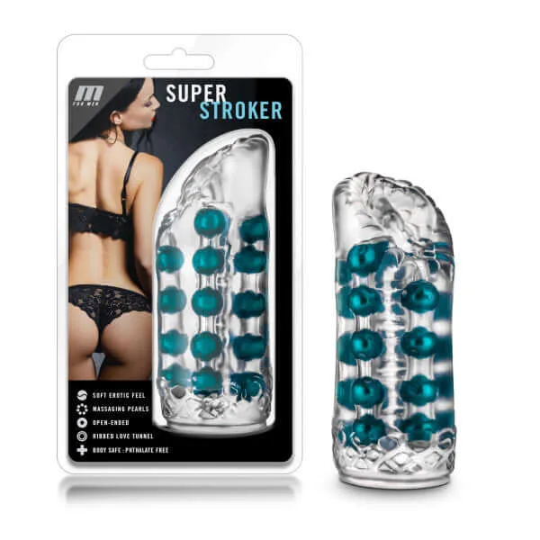 Blush Novelties Male Sex Toys M for Men Super Stroker Clear