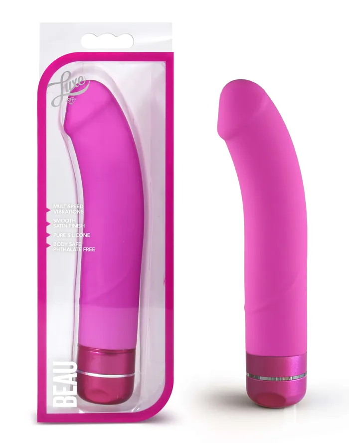 Blush Novelties Vibrators Luxe Beau Vibrating Dildo Fuchsia