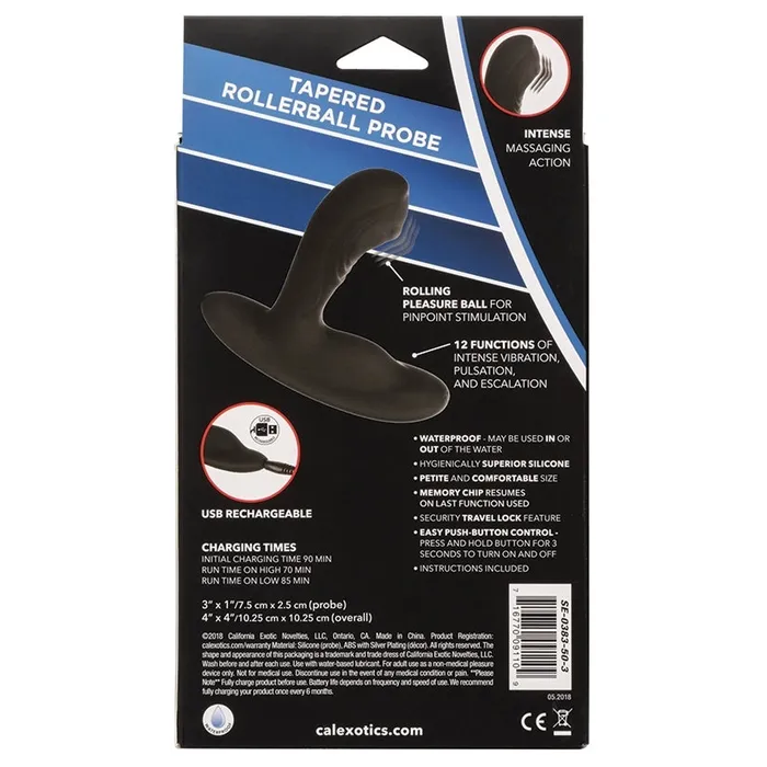 CAL EXOTICS Male Sex Toys Eclipse Tapered Roller Ball Probe