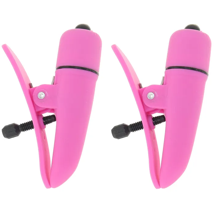 CalExotics Vibrators Nipplettes Vibrating Nipple Clamps in Pink