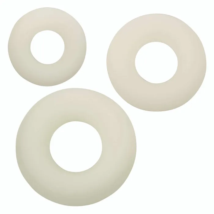 California Exotic Novelties Female Sex Toys Alpha GlowInTheDark Liquid Silicone 3 Ring Set Enhanced Pleasure Stamina