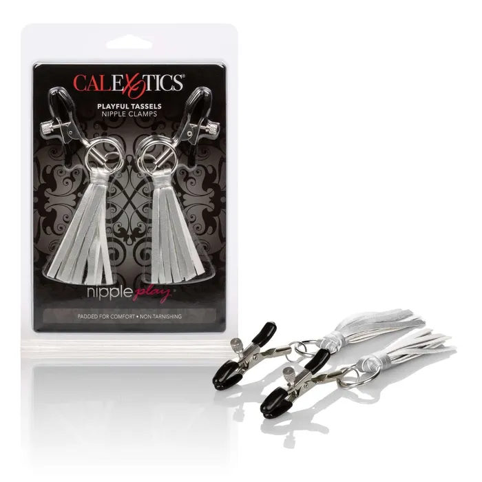 California Exotic Novelties NIPPLE PLAY PLAYFUL TASSELS NIPPLE CLAMPS SILVER Couples California Exotic Novelties NIPPLE PLAY PLAYFUL TASSELS NIPPLE CLAMPS SILVER Couples