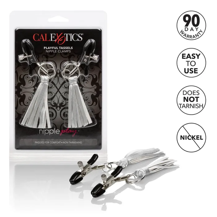 California Exotic Novelties NIPPLE PLAY PLAYFUL TASSELS NIPPLE CLAMPS SILVER Couples