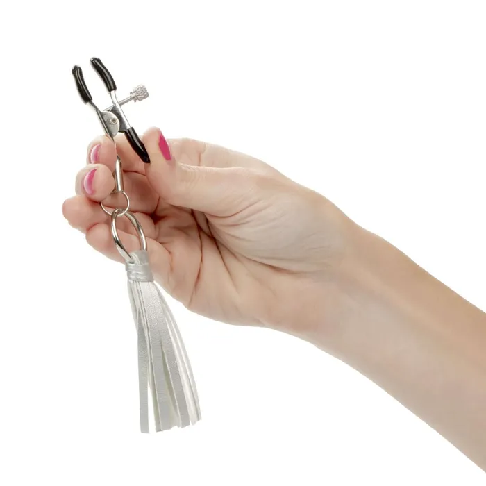 California Exotic Novelties NIPPLE PLAY PLAYFUL TASSELS NIPPLE CLAMPS SILVER Couples