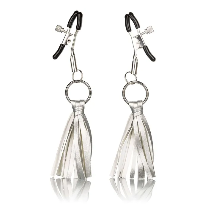 California Exotic Novelties NIPPLE PLAY PLAYFUL TASSELS NIPPLE CLAMPS SILVER Couples