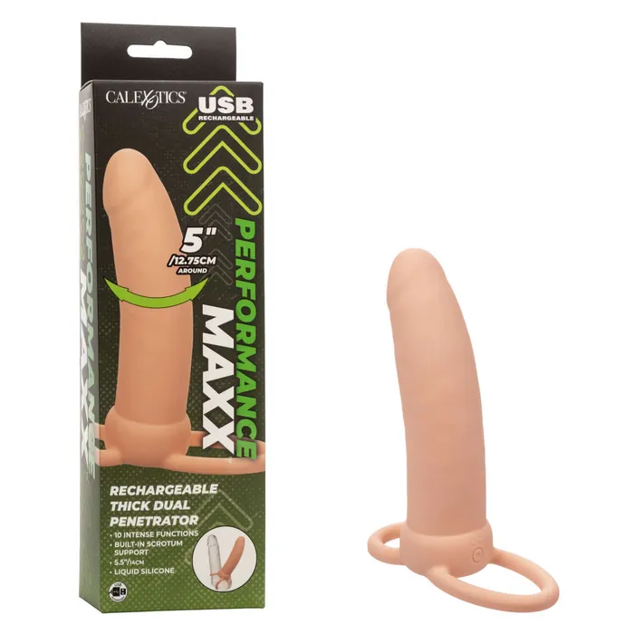 California Exotic Novelties Performance Maxx Rechargeable Thick Dual Penetrator Ivory Amplify Your Double Pleasure Experience Female Sex Toys California Exotic Novelties Performance Maxx Rechargeable Thick Dual Penetrator Ivory Amplify Your Double Pleasure Experience Female Sex Toys