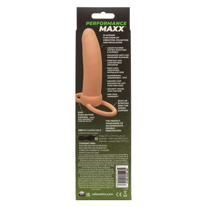 California Exotic Novelties Performance Maxx Rechargeable Thick Dual Penetrator Ivory Amplify Your Double Pleasure Experience Female Sex Toys