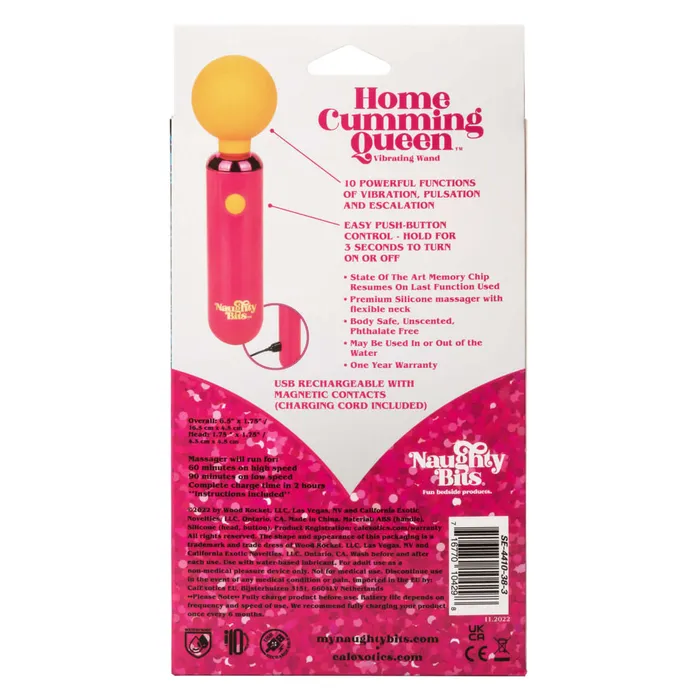 California Exotic Novelties Vibrators Naughty Bits Home Cumming Queen Vibrating Wand