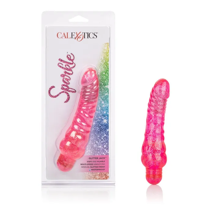 California Exotic Novelties Vibrators Sparkle Glitter Jack Pink Vibrating Dildo from Cal Exotic Novelties California Exotic Novelties Vibrators Sparkle Glitter Jack Pink Vibrating Dildo from Cal Exotic Novelties