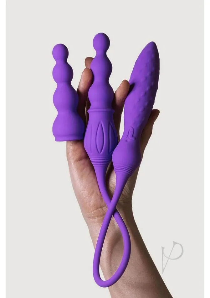 Cnex Eic Corp Dbs Adrien Lastic Vibrators Double Vibrator with 2 Powerful Motors Purple Versatile Pleasure Toy