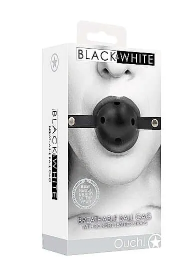 Couples SHOTS AMERICA Ouch Breathable Ball Gag Black