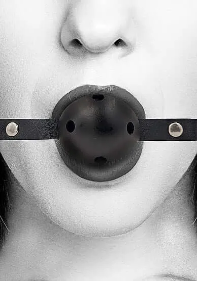 Couples SHOTS AMERICA Ouch Breathable Ball Gag Black