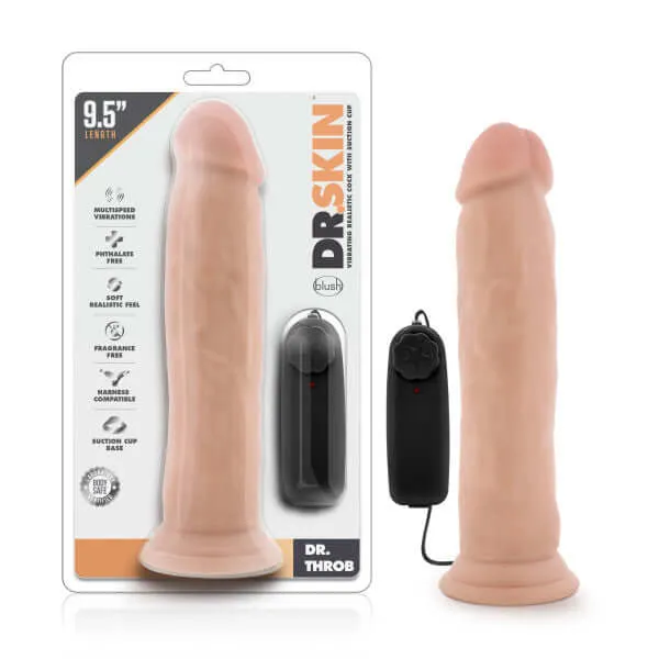 Dildos Blush Novelties Dr Skin Dr Throb 95 Inches Vibrating Realistic Cock with Suction Cup Vanilla Beige Dildos Blush Novelties Dr Skin Dr Throb 95 Inches Vibrating Realistic Cock with Suction Cup Vanilla Beige