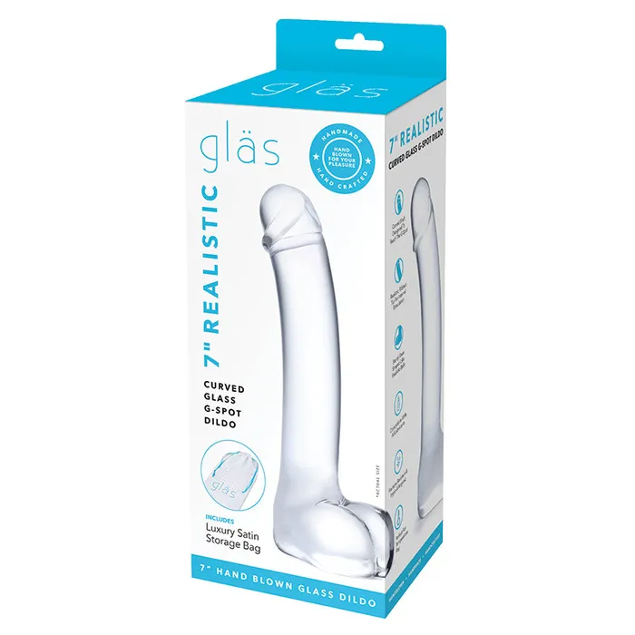 Dildos Electric Novelties Glas 7 Realistic Curved Glass GSpot Dildo