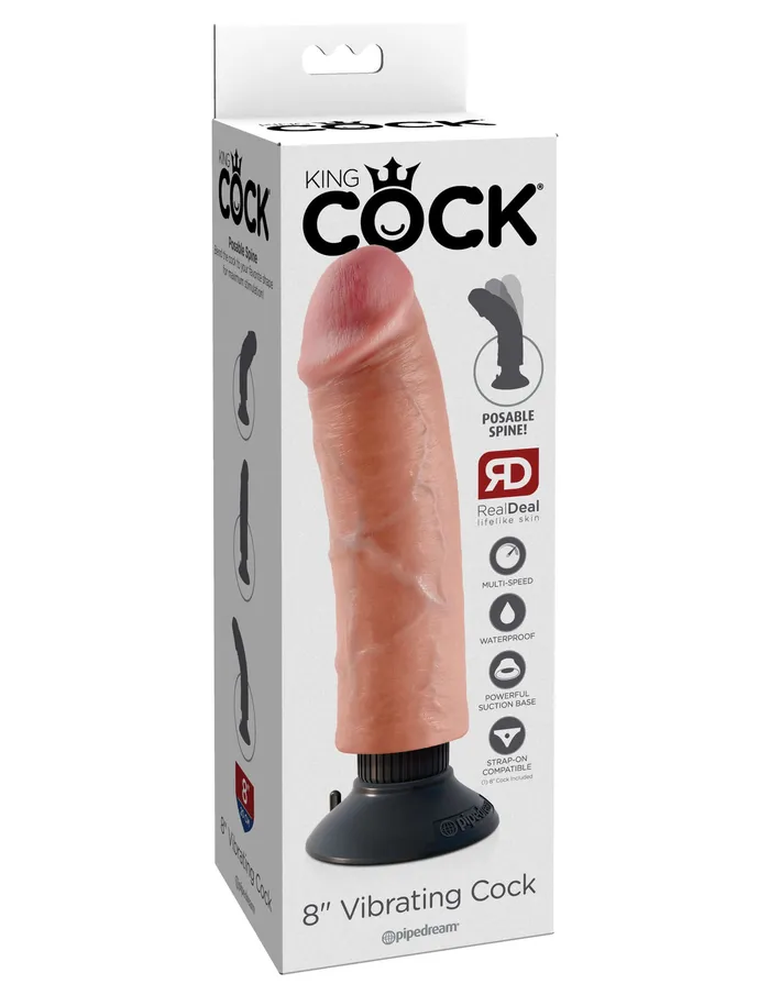 Dildos Pipedream Products King Cock 8 inches Dildo Beige Vibrating Real Deal Dildos Pipedream Products King Cock 8 inches Dildo Beige Vibrating Real Deal