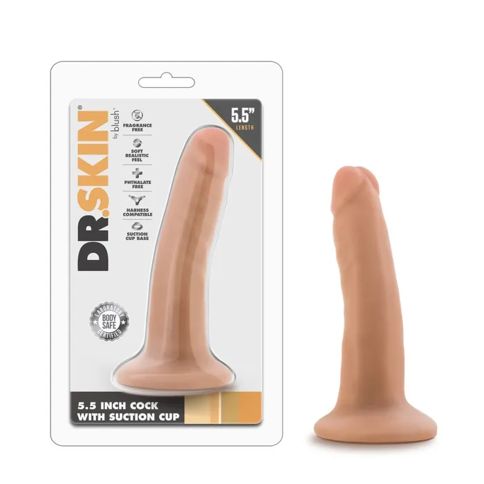 Dr Skin By Blush Realistic Vanilla 55Inch Long Dildo With Suction Cup Base Blush Dildos