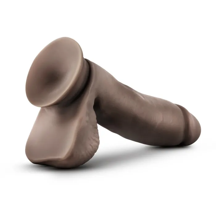Dr Skin Glide By Blush Realistic Chocolate 7Inch Long SelfLubricating Dildo With Balls Suction Cup Base Blush Dildos