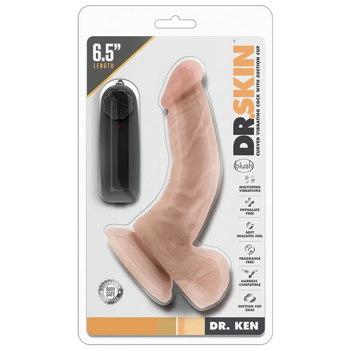 Dr Skin Vibrating Cock With Suction CupVanilla 65 BLUSH Female Sex Toys