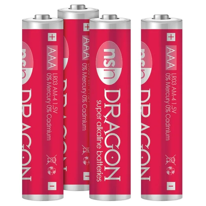 Dragon Alkaline Batteries AAA 4 Pack NS NOVELTIES Enhancers