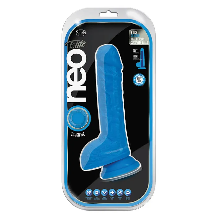 Female Sex Toys BLUSH Neo Elite Silicone Dual Density Cock with BallsNeon Blue 9 Female Sex Toys BLUSH Neo Elite Silicone Dual Density Cock with BallsNeon Blue 9
