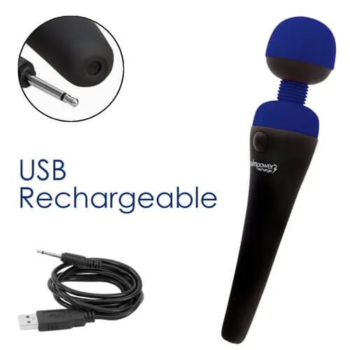 Female Sex Toys BMS Enterprises Experience Blissful Pleasure with the Palm Power Massager in Blue Rechargeable and Waterproof