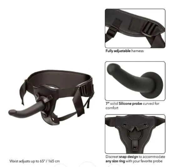 Female Sex Toys California Exotic Novelties Onyxxx Support Strap with 7 Silicone Probe Black Harness StrapOn
