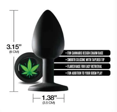 Global Novelties Male Sex Toys Stoner Vibes In The Rear Anal Plug Medium Size Smooth Silicone Butt Plug