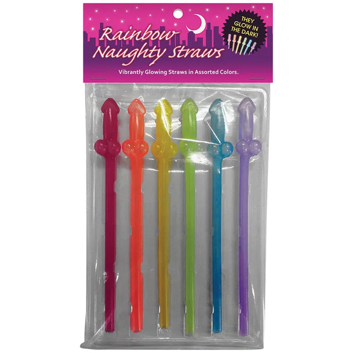KHEPER GAMES Female Sex Toys Rainbow Naughty StrawsGlow In The Dark 6pk