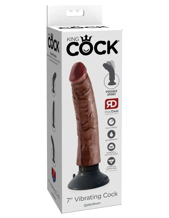 KING COCK 7IN COCK BROWN VIBRATING Pipedream Products Dildos