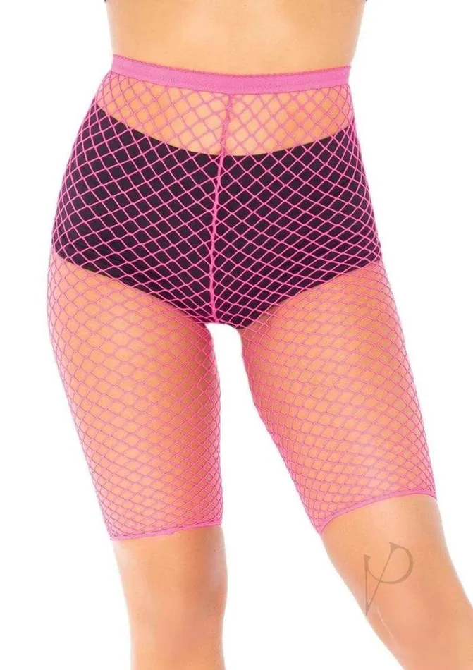 Leg Avenue Inc Vibrators Industrial Net Biker Shorts Os Pink