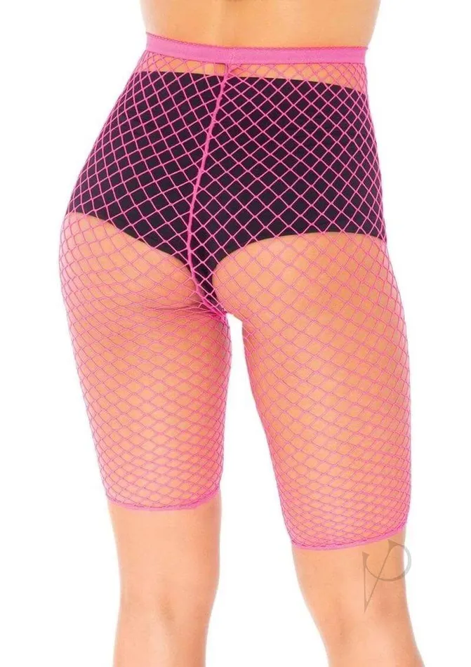Leg Avenue Inc Vibrators Industrial Net Biker Shorts Os Pink