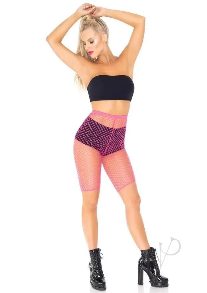 Leg Avenue Inc Vibrators Industrial Net Biker Shorts Os Pink
