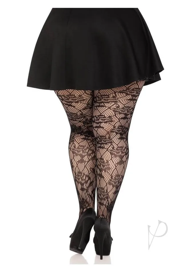 Leg Avenue Wild Rose Plus Floral Tights 1X2X Effortlessly Romantic Leg Avenue Inc Vibrators