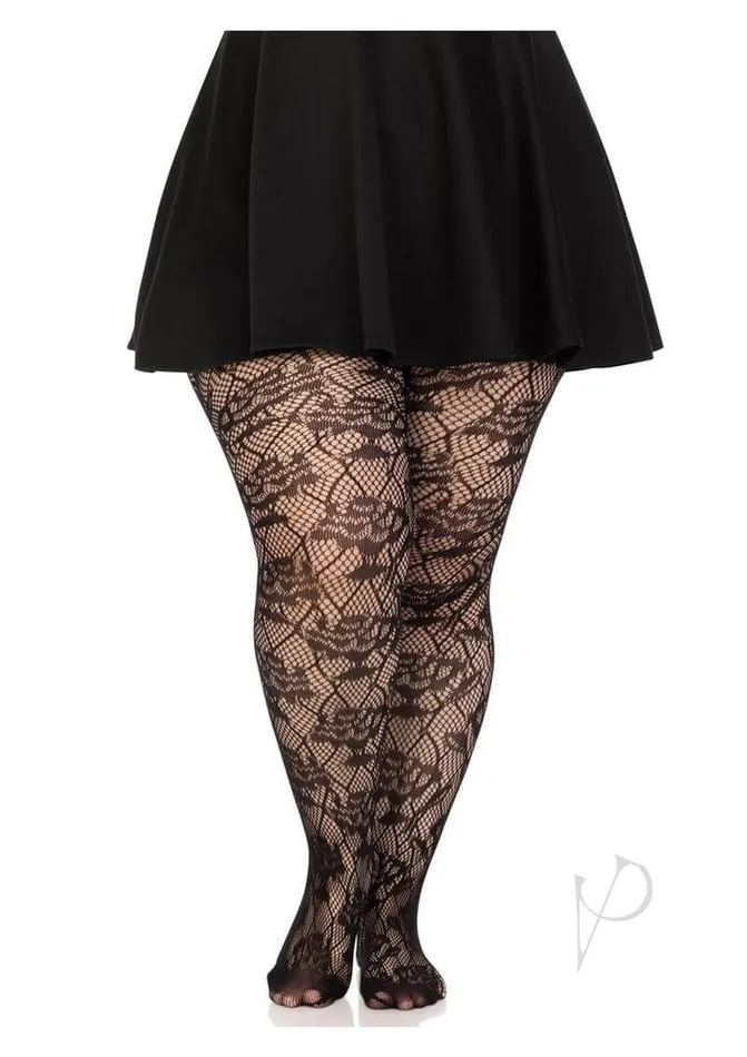 Leg Avenue Wild Rose Plus Floral Tights 1X2X Effortlessly Romantic Leg Avenue Inc Vibrators