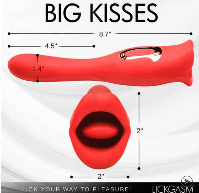 LICKGASM Kiss Tell Pro Dual Ended Kissing Vibrator Premium Silicone Waterproof XR Brands Female Sex Toys