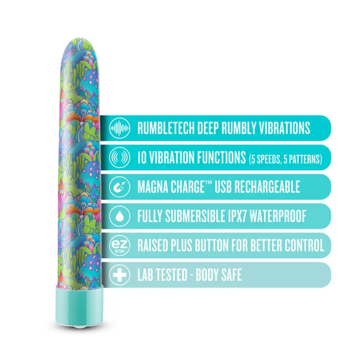 Limited Addiction Utopia 7Inch Rechargeable Vibe Explore Pleasures Paradise in Aqua Blush Novelties Vibrators