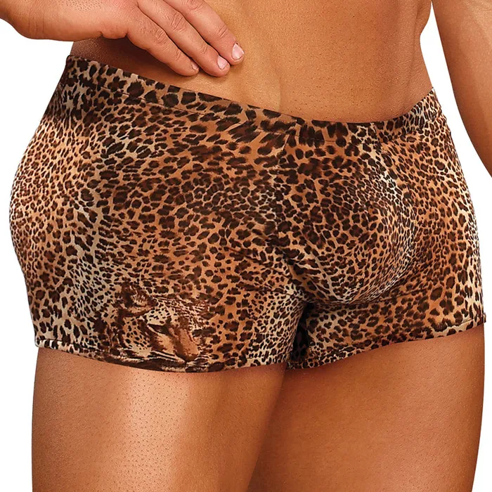 Male Power Animal Pouch ShortBrown Leopard Medium Magic Silk Male Sex Toys