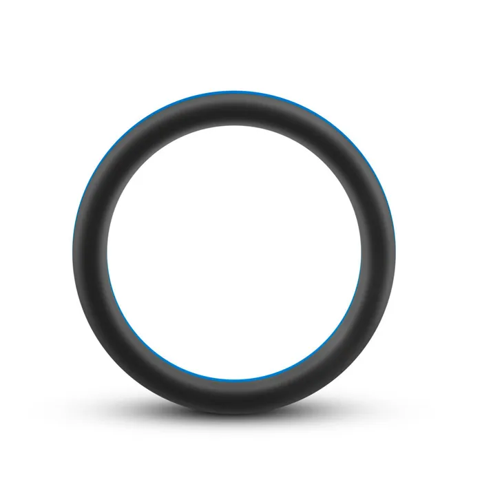 Male Sex Toys Blush Performance By Blush Pro Blue Black Penis Ring Made with Puria Silicone